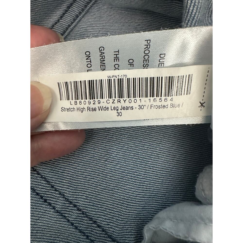 Quince Women's stretch high rise wide leg jeans Size 30 frosted blue comfortable - Picture 7 of 7